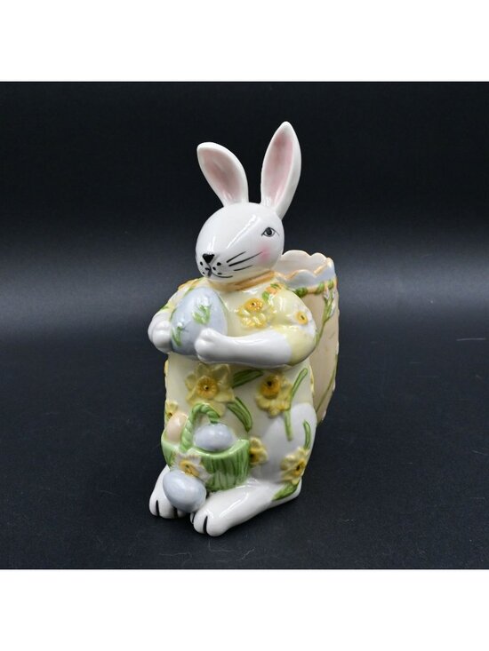 Villeroy & Boch Other - Villeroy & Boch Eastern Fantasy Bunny Rabbit w/ Daffodil Flower Basket Vase 1748